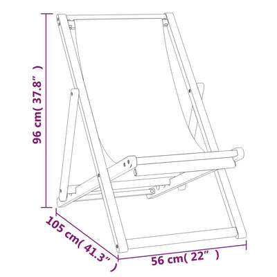 Deck Chair Teak 56x105x96 cm Cream