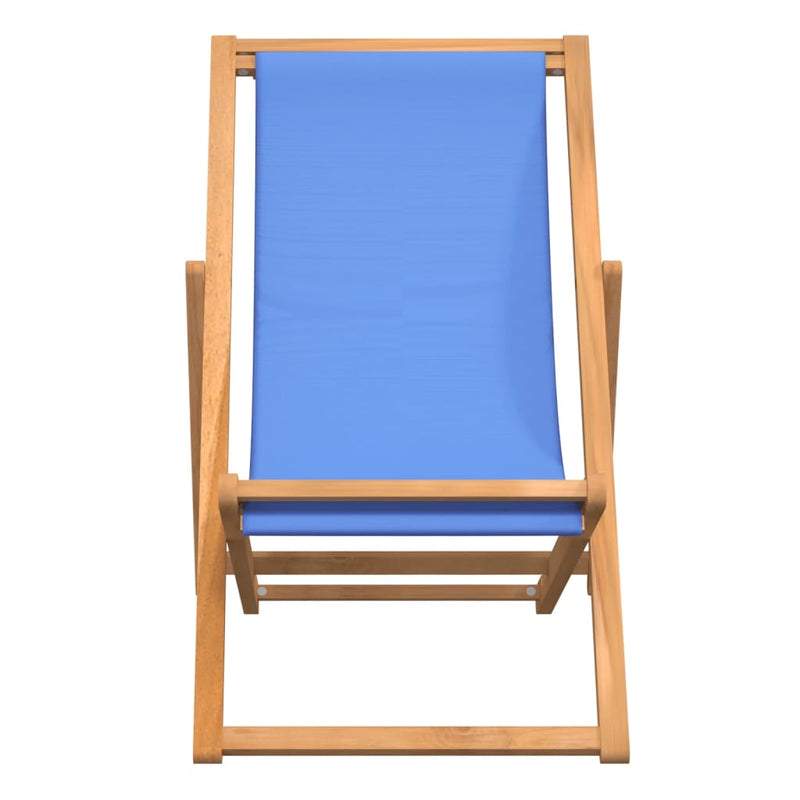 Deck Chair Teak 56x105x96 cm Blue