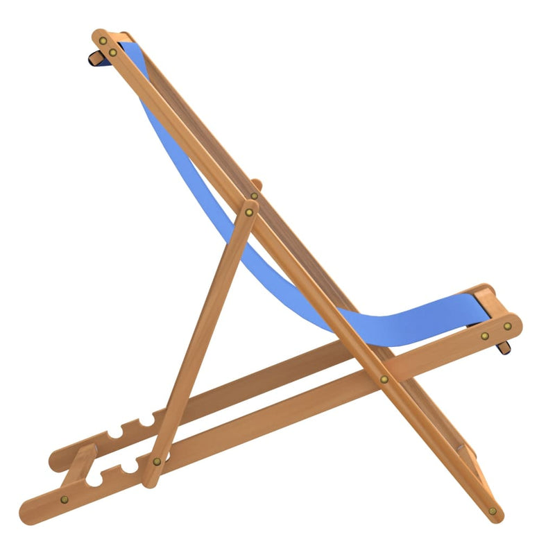 Deck Chair Teak 56x105x96 cm Blue