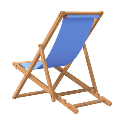 Deck Chair Teak 56x105x96 cm Blue