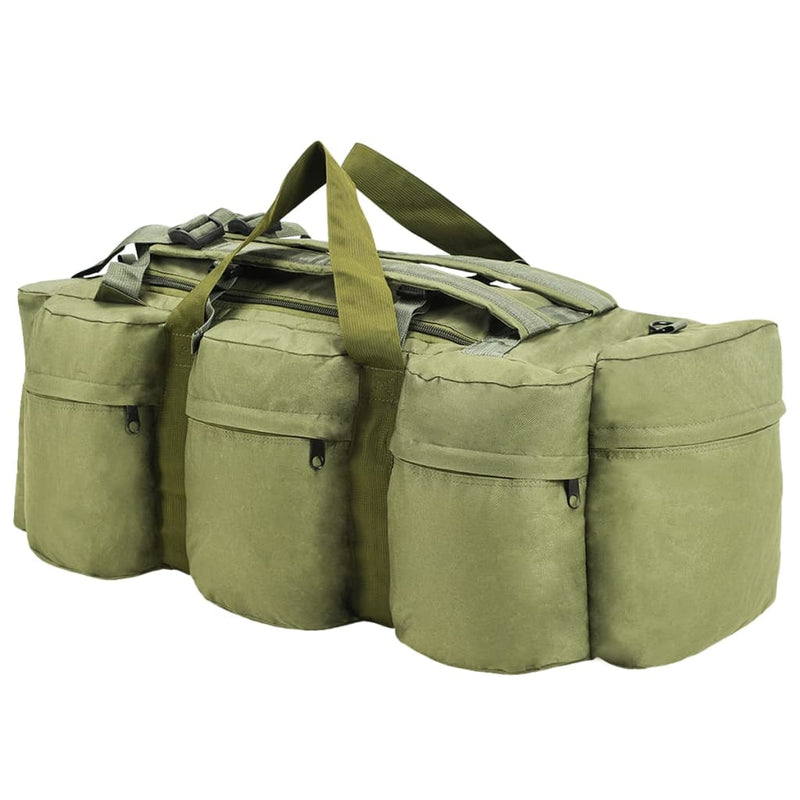 3-in-1 Army-Style Duffel Bag 90 L Olive Green