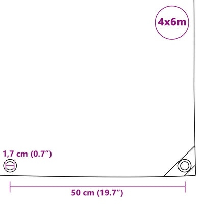 Tarpaulin 650 g/m² 4x6 m Grey