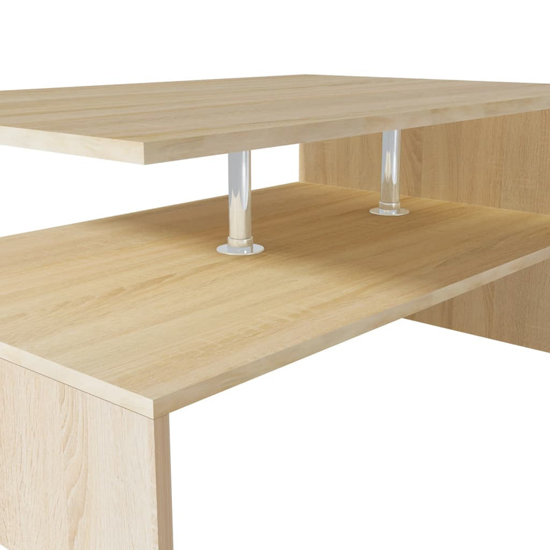 Coffee Table Engineered Wood 90x59x42 cm Oak