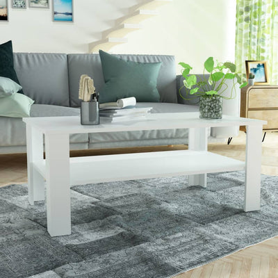 Coffee Table Engineered Wood 100x59x42 cm White