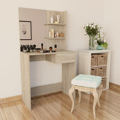 Dressing Table Engineered Wood 75x40x141 cm Oak