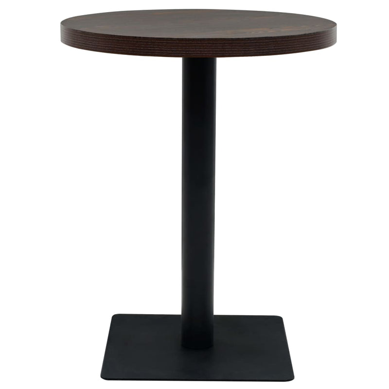 Bistro Table MDF and Steel Round 60x75 cm Dark Ash