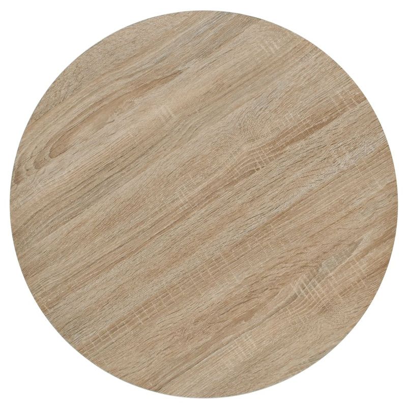 Bistro Table MDF and Steel Round 60x75 cm Oak Colour