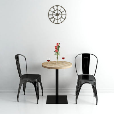 Bistro Table MDF and Steel Round 60x75 cm Oak Colour