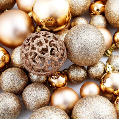 100 Piece Christmas Ball Set 3/4/6 cm Rose/Gold