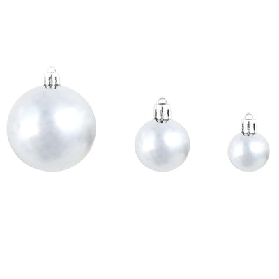 100 Piece Christmas Ball Set 3/4/6 cm White/Grey