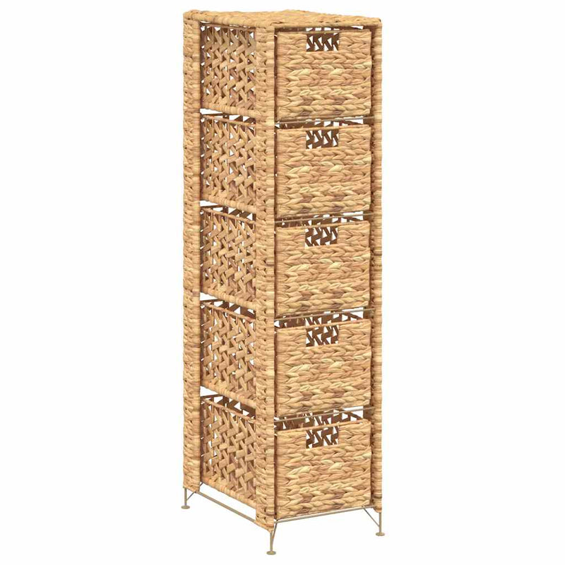 Storage Unit with 5 Baskets 25.5x37x100 cm Water Hyacinth