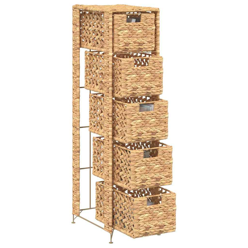 Storage Unit with 5 Baskets 25.5x37x100 cm Water Hyacinth