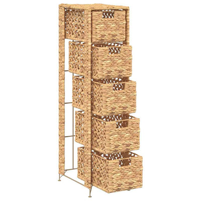 Storage Unit with 5 Baskets 25.5x37x100 cm Water Hyacinth