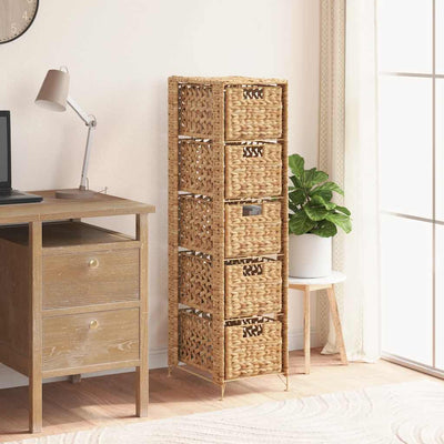 Storage Unit with 5 Baskets 25.5x37x100 cm Water Hyacinth