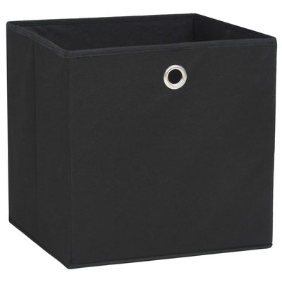 Storage Boxes 4 pcs Non-woven Fabric 32x32x32 cm Black