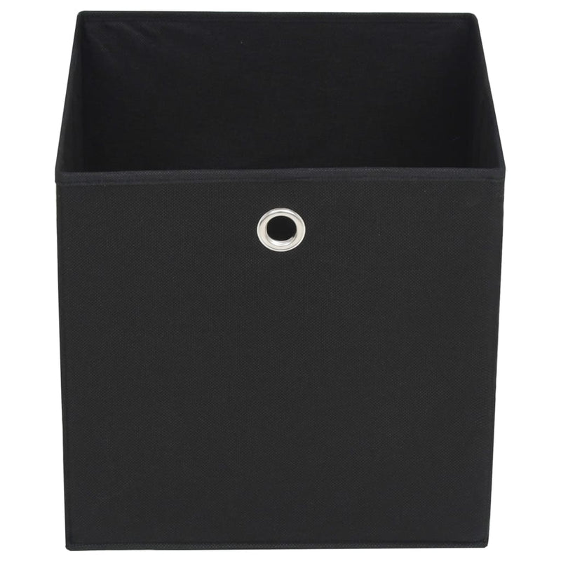 Storage Boxes 10 pcs Non-woven Fabric 32x32x32 cm Black