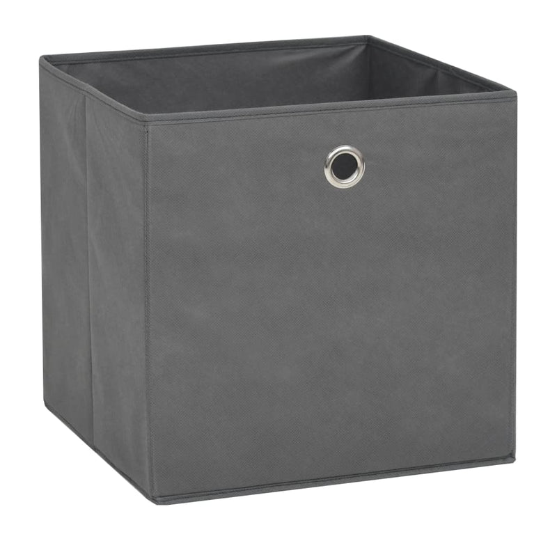 Storage Boxes 10 pcs Non-woven Fabric 32x32x32 cm Grey