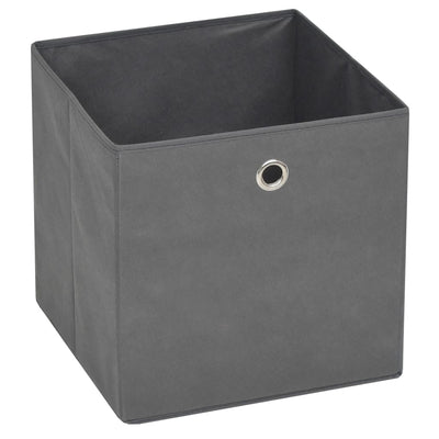 Storage Boxes 10 pcs Non-woven Fabric 32x32x32 cm Grey