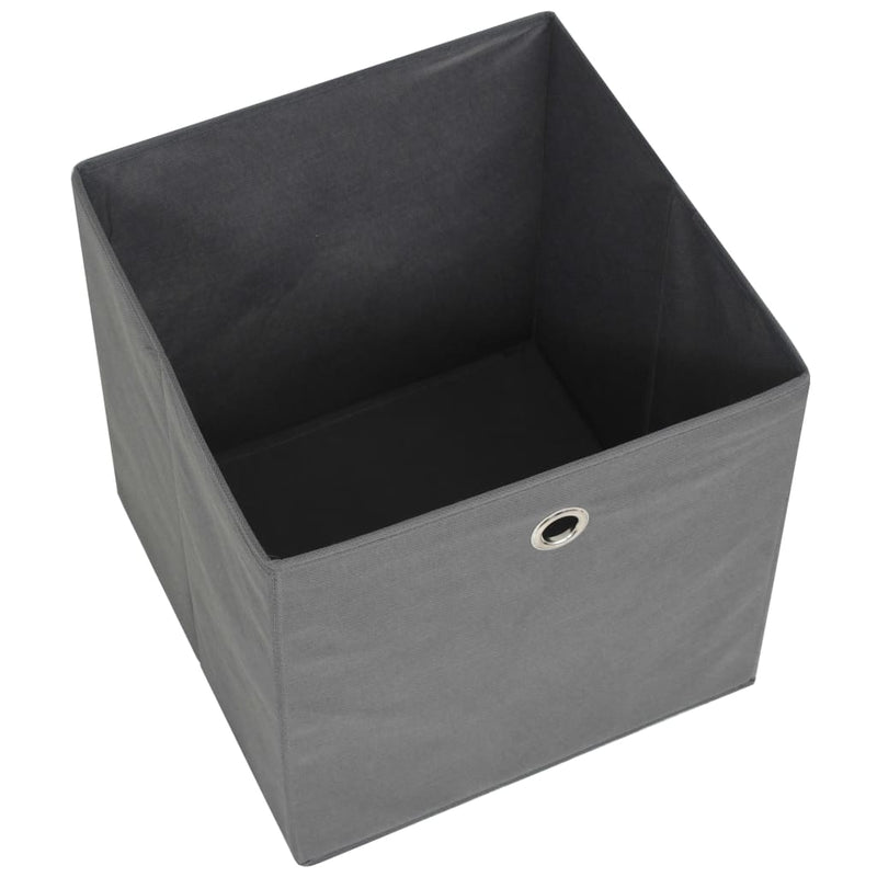 Storage Boxes 10 pcs Non-woven Fabric 32x32x32 cm Grey