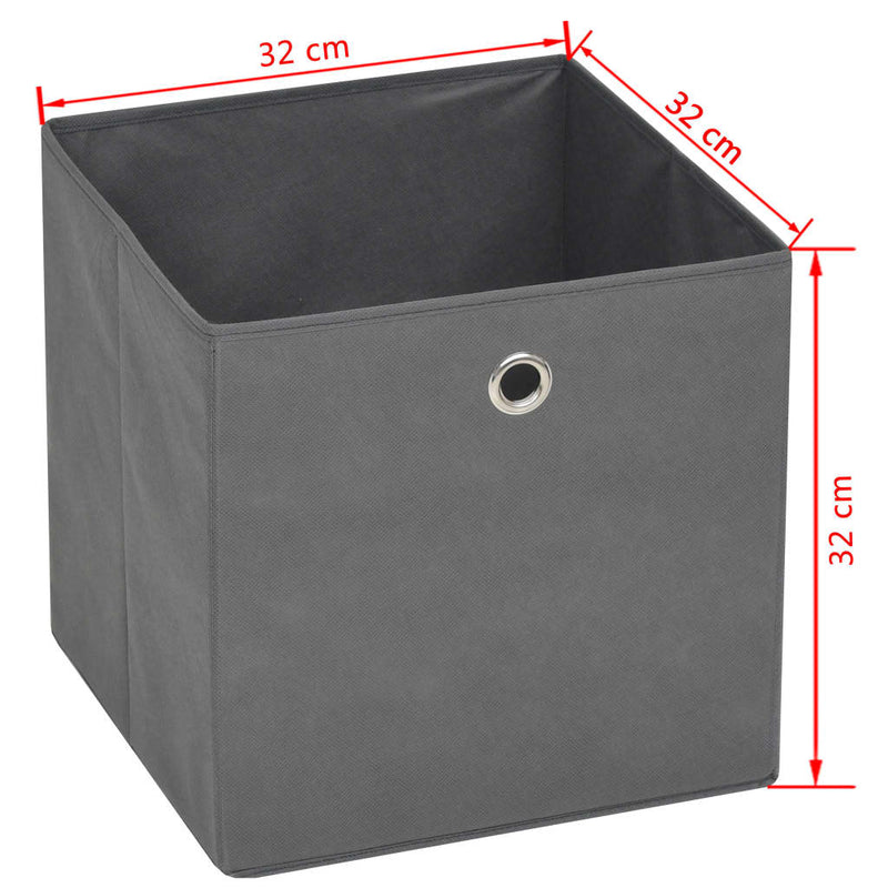 Storage Boxes 10 pcs Non-woven Fabric 32x32x32 cm Grey