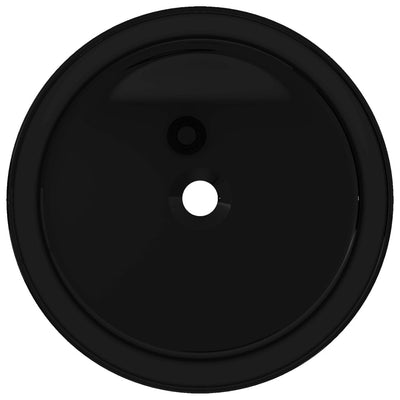 Basin Ceramic Round Black 40x15 cm