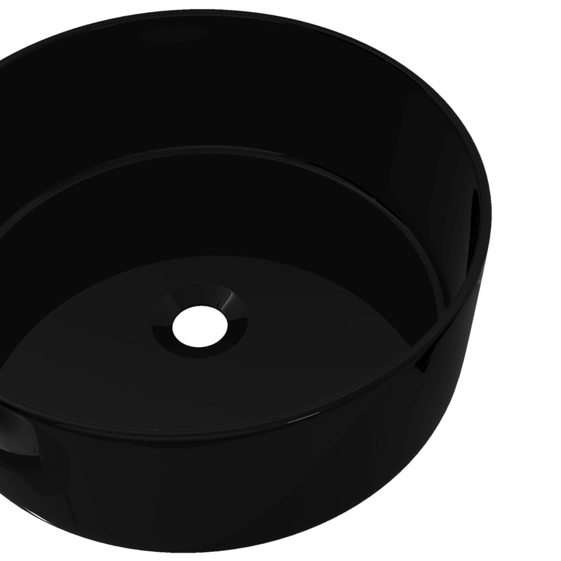 Basin Ceramic Round Black 40x15 cm