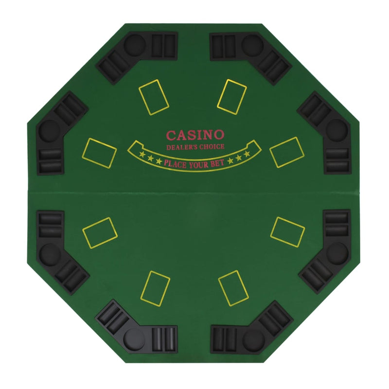 8-Player Folding Poker Tabletop 2 Fold Octagonal Green