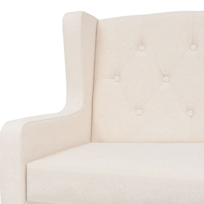 Sofa Set 2 Pieces Fabric Cream White