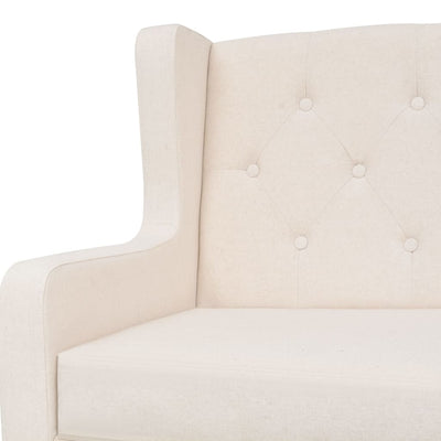 Sofa Set 3 Pieces Fabric Cream White