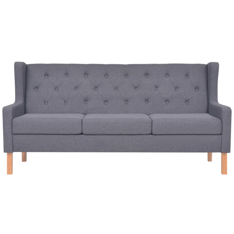 Sofa Set 2 Pieces Fabric Grey