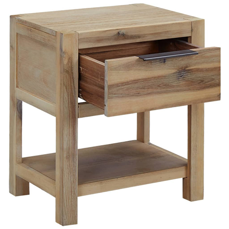 Nightstand with Drawer 40x30x48 cm Solid Acacia Wood