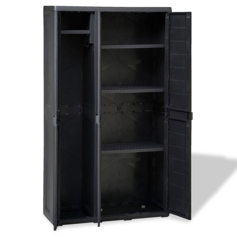 Garden Storage Cabinet with 4 Shelves Black