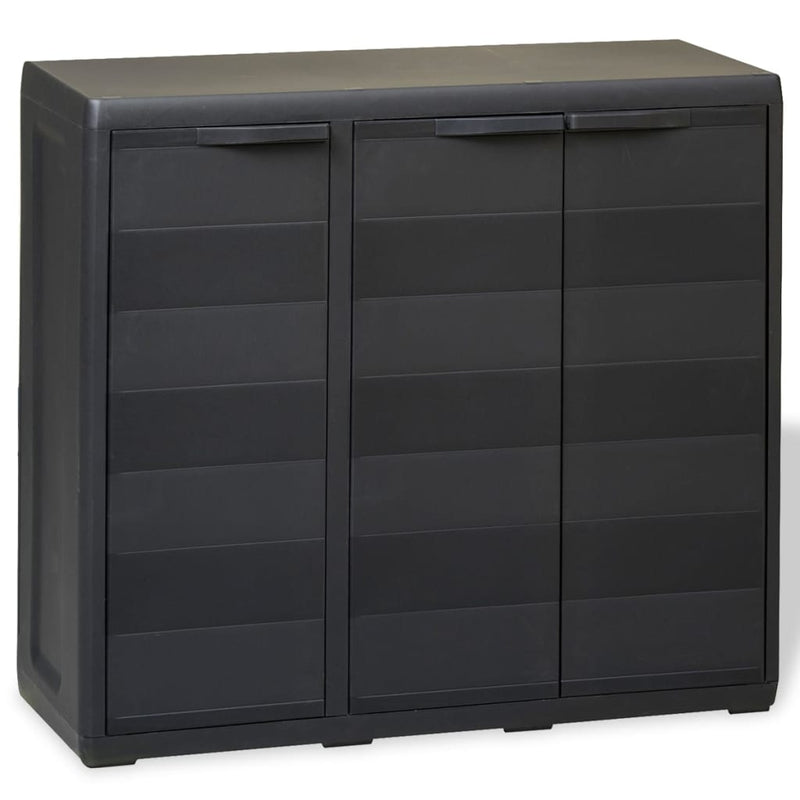 Garden Storage Cabinet with 2 Shelves Black