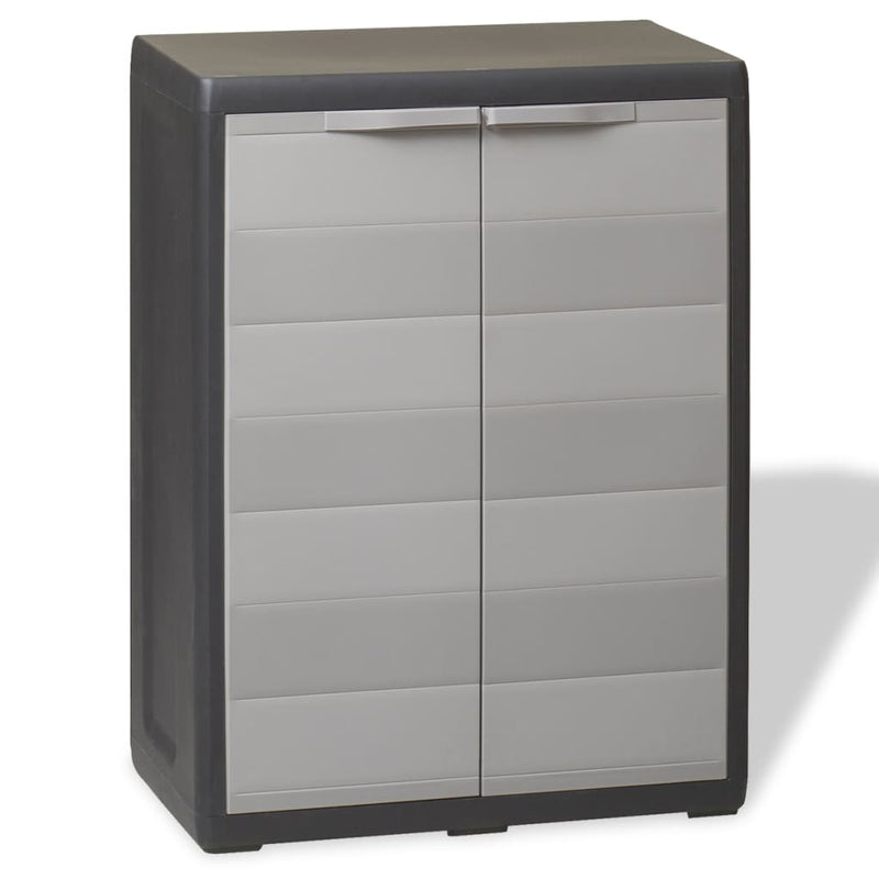 Garden Storage Cabinet with 1 Shelf Black and Grey