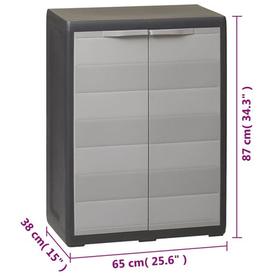 Garden Storage Cabinet with 1 Shelf Black and Grey