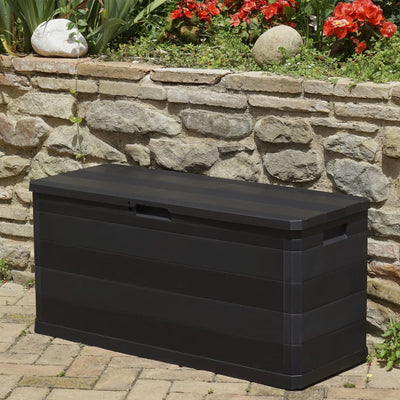 Garden Storage Box Black 117x45x56 cm