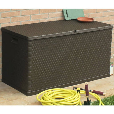 Garden Storage Box Brown 120x56x63 cm PP Rattan