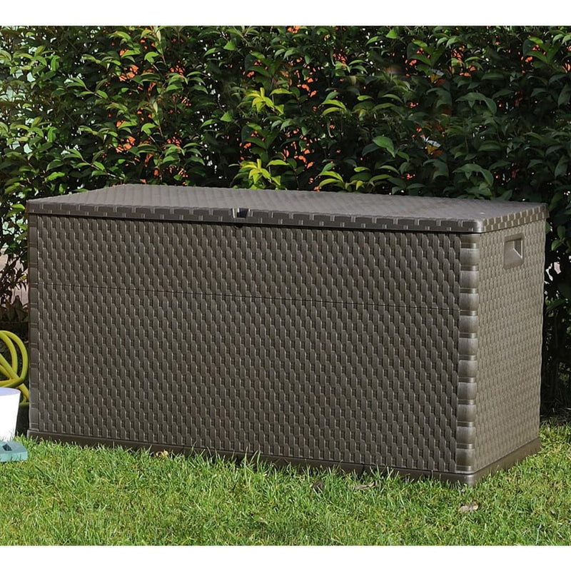 Garden Storage Box Brown 120x56x63 cm PP Rattan