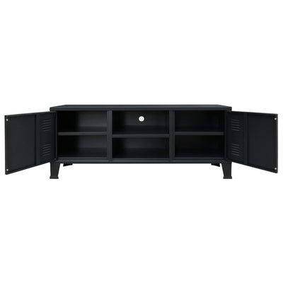 TV Cabinet Metal Industrial Style 120x35x48 cm Black