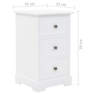 Bedside Cabinet MDF and Pinewood 35x32x59 cm