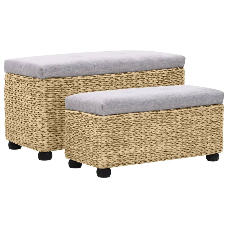 Bench Set 2 Pieces Seagrass Grey