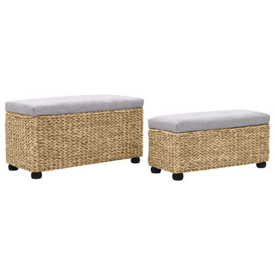 Bench Set 2 Pieces Seagrass Grey