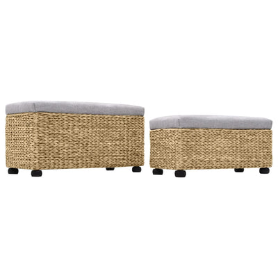 Bench Set 2 Pieces Seagrass Grey