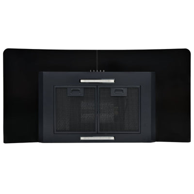 Wall Mounted Range Hood Stainless Steel 756 m³/h 90 cm Black