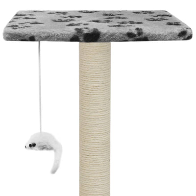 Cat Tree with Sisal Scratching Posts 95 cm Grey Paw Prints