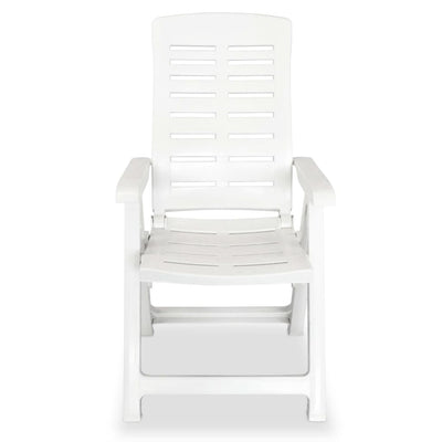 Reclining Garden Chairs 4 pcs Plastic White