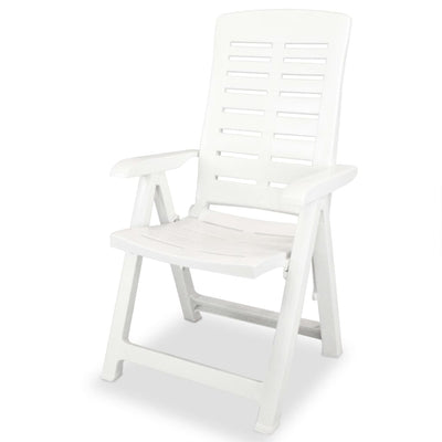 Reclining Garden Chairs 6 pcs Plastic White