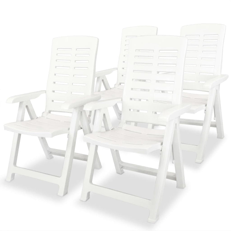 5 Piece Outdoor Dining Set Plastic White