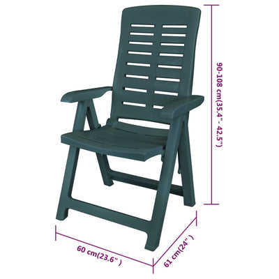 7 Piece Outdoor Dining Set Plastic Green