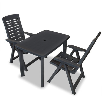 3 Piece Bistro Set Plastic Anthracite